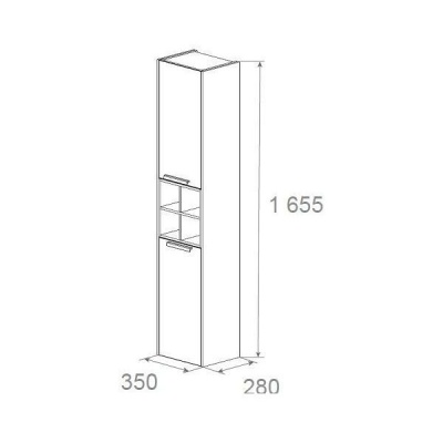 Шкаф пенал Roca Lago 35 857297806 подвесной Белый глянец