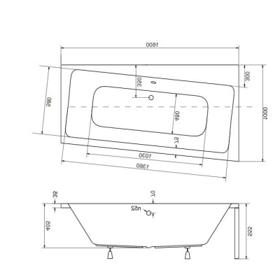 Акриловая ванна Besco Infinity 160x100 R без гидромассажа