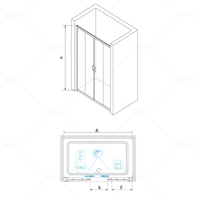 Душевая дверь в нишу RGW Passage PA-11 120 профиль Хром стекло прозрачное