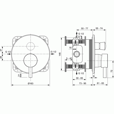 Смеситель для душа Ideal Standard Ceraline A7389AA Хром