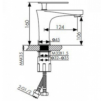 Смеситель для раковины Kaiser Star 02011 Хром