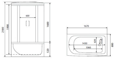 Душевой бокс Timo Eco 80x167 TE-0770 с гидромассажем