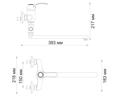 Смеситель для ванны WasserKRAFT Isar 1302L универсальный Темная бронза