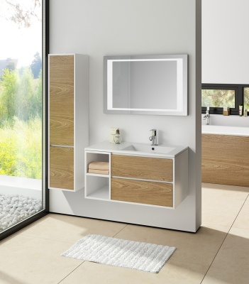 Тумба с раковиной SanVit Мэри-4 90 R kmery904 в цвете Ral подвесная Белый глянец