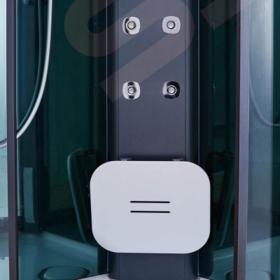 Душевая кабина SSWW BU621 R 120x80 с баней профиль Голубой сапфир матовый задняя стенка зеркальная