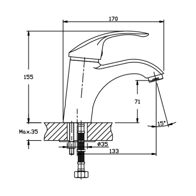 Смеситель для раковины Mixxus Premium Maxx 001 MXP0241 Хром