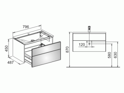 Тумба под раковину Keuco Royal Reflex 34060 210000 Белая