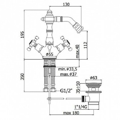 Смеситель для биде Paffoni Belinda FBLV135BR Бронза