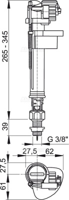 Наливная арматура Alcaplast A18-3/8 с нижней подводкой Наливная арматура Alcaplast A18-3/8 с нижней подводкой