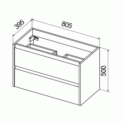 Тумба под раковину BelBagno KRAFT 39-800/390-2C-SO-PP подвесная Pino Pasadena
