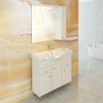 Тумба с раковиной Comforty Сочи 85 4134639 Белая