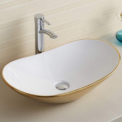 Раковина CeramaLux 61 7811AJW Золотая