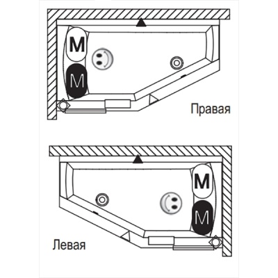 Акриловая ванна Riho Geta 170x90 L без гидромассажа