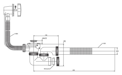 Слив-перелив Virplast 30982476 фурнитура хром