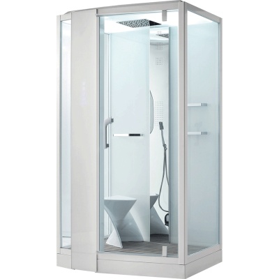 Душевая кабина Orans SR-89105S L white 120x90 с баней профиль Белый задние стенки Белые