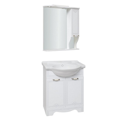 Тумба с раковиной Runo Кантри 65 Белая