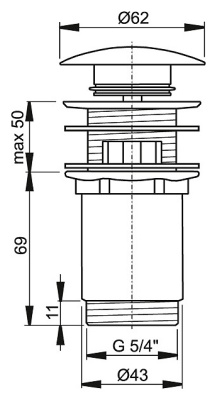Донный клапан Alcaplast A392 Хром Донный клапан Alcaplast A392 Хром
