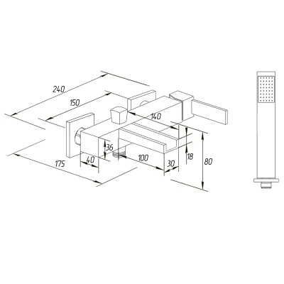 Смеситель для ванны Migliore Kvant ML.KVT-2700.CR Хром