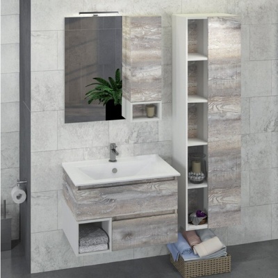 Зеркальный шкаф Comforty Турин 75 4144198 Дуб бежевый