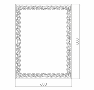 Зеркало Mixline Стиль Калиф 60 525397 с подсветкой с пескоструйным рисунком