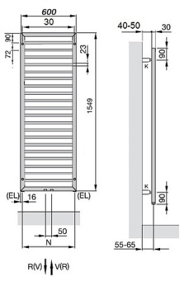 Полотенцесушитель Zehnder Subway Inox SUBI-150-060 Нержавеющая сталь