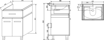 Тумба с раковиной Sanflor Техас 60 Н0000001077 Северное дерево