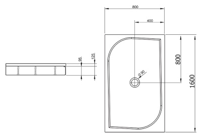 Душевой поддон из искусственного камня Radaway Paros D 80x160x13 белый