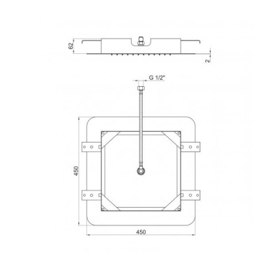 Верхний душ Webert Aria AC0844845 Полированная сталь