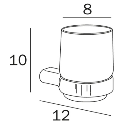 Стакан для зубных щеток Inda Mito A2010NNE+R00100007 Черный матовый