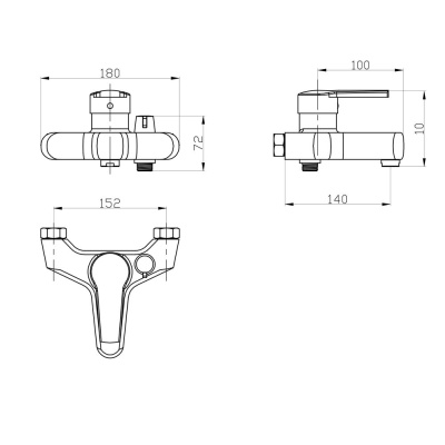 Смеситель для ванны Ростовская Мануфактура Сантехники SL50-009E Хром