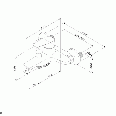 Смеситель для ванны AM.PM Joy F85E10000 Хром