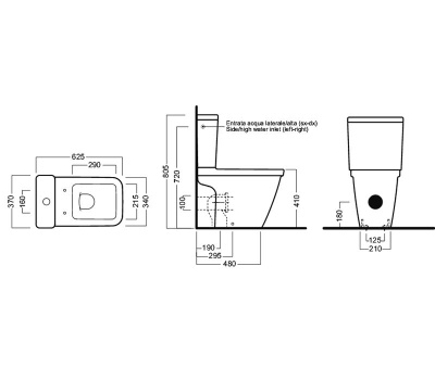 Унитаз компакт Hatria Erika Pro Q YXJ2 без бачка и сиденья