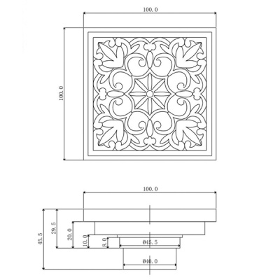 Трап для душа Veragio Canyon VR.CAN-2047.BR с решеткой Бронза