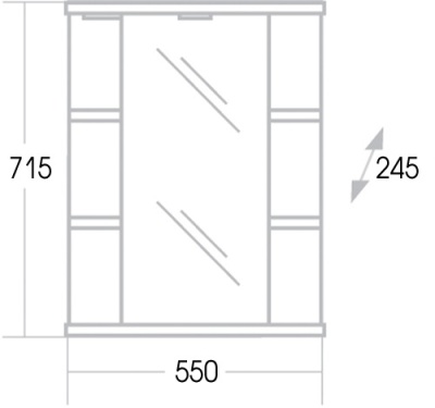 Зеркальный шкаф Onika Глория 55.01 Белый, левый