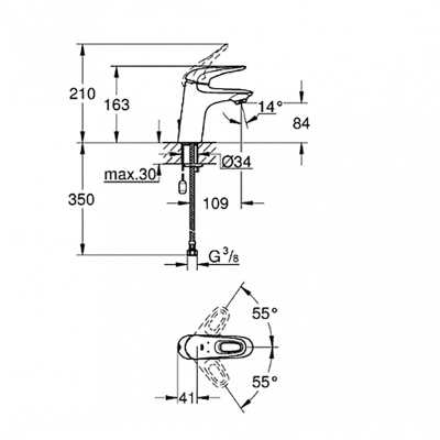Смеситель для раковины Grohe Eurostyle 23566003 Хром