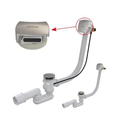 Сточный комплект с заполнением переливом - хром X01438