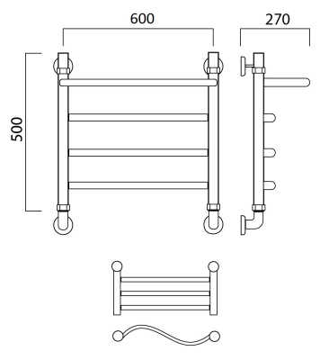 Водяной полотенцесушитель Aquanerzh 05-17A5060 Хром