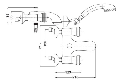 Смеситель для ванны Bugnatese Axo 602 CR (хром)