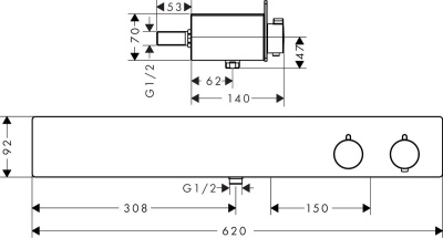 Смеситель для душа Hansgrohe ShowerTablet 13108000 с термостатом Хром