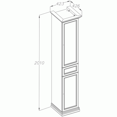 Шкаф пенал Opadiris Корсо Оро 42 R 00-00000619 Слоновая кость Золото