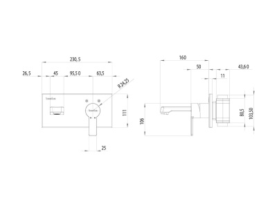 Смеситель для раковины Teska Quasar E-51100 Хром