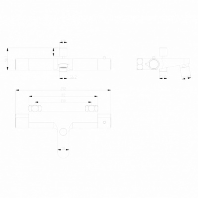 Смеситель для ванны Swedbe Mercury 9060 с термостатом Хром Смеситель для ванны Swedbe Mercury 9060 с термостатом Хром