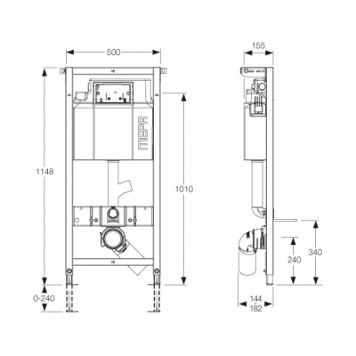 Инсталляция Mepa VariVIT 512325 для унитаза Серый
