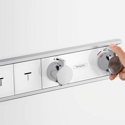Смеситель для душа Hansgrohe Rain Select 15357400 с термостатом Белый хром
