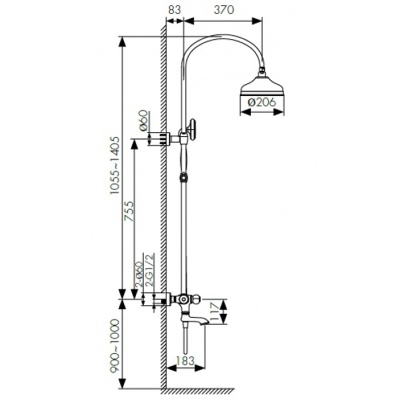 Душевая система Kaiser Aria 03182 с термостатом Хром