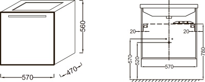 Тумба под раковину Jacob Delafon Struktura 57 EB1284-E13 подвесная Розовое дерево