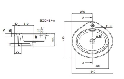 Раковина Scarabeo Lavabi D Arredo 8017 Белая