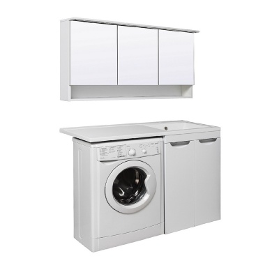 Тумба с раковиной Runo Лира 60 левая Белая