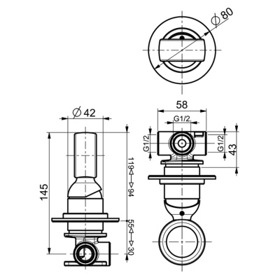 Смеситель для душа Webert Opera OA880101560 Черный матовый