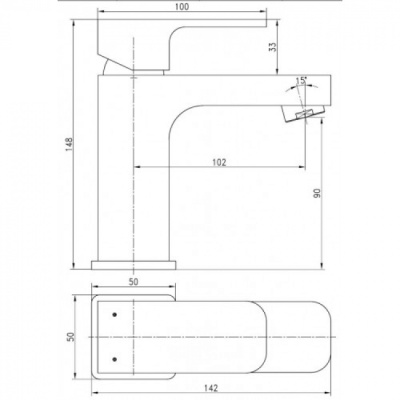Смеситель для раковины Kaiser Zinger 35011 Хром